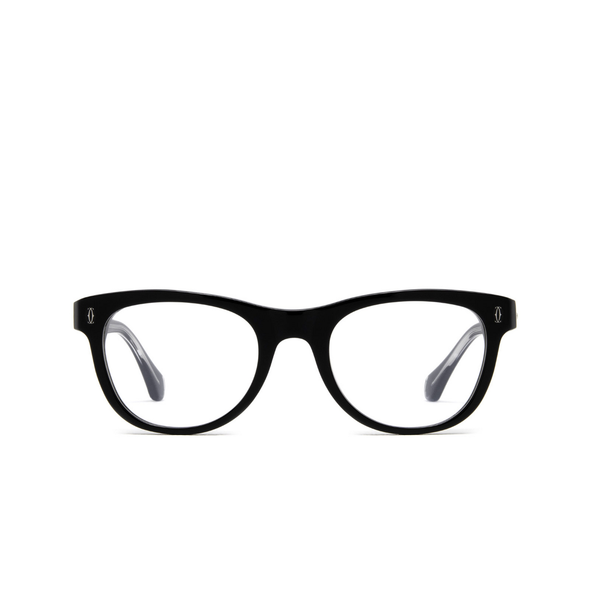 Cartier® Square Eyeglasses: CT0340O color 004 Black - front view