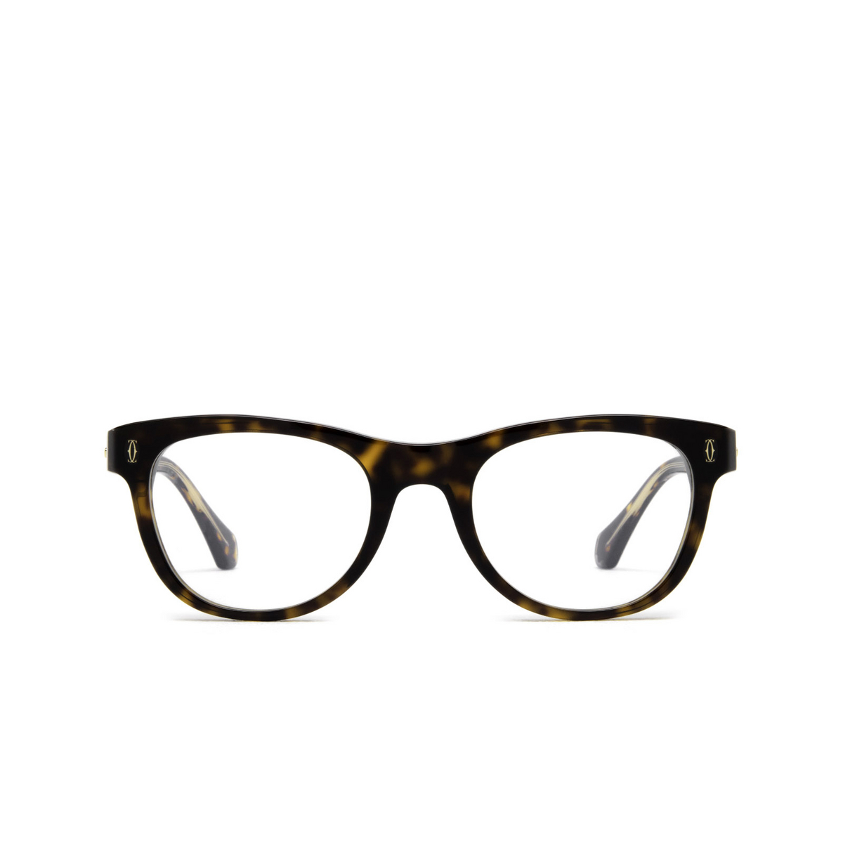 Cartier® Square Eyeglasses: CT0340O color 005 Havana - front view