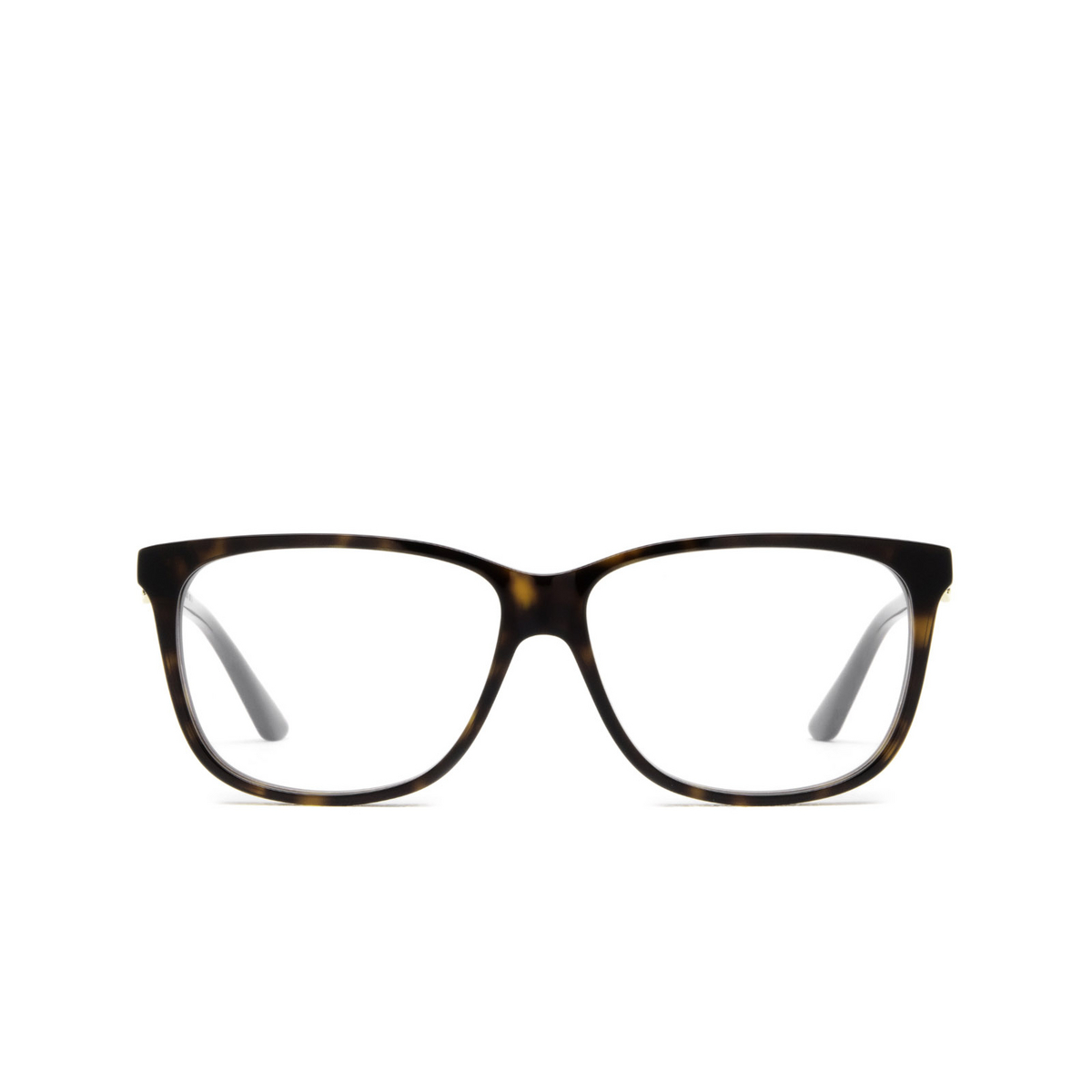 Cartier® Rectangle Eyeglasses: CT0351O color 002 Havana - front view