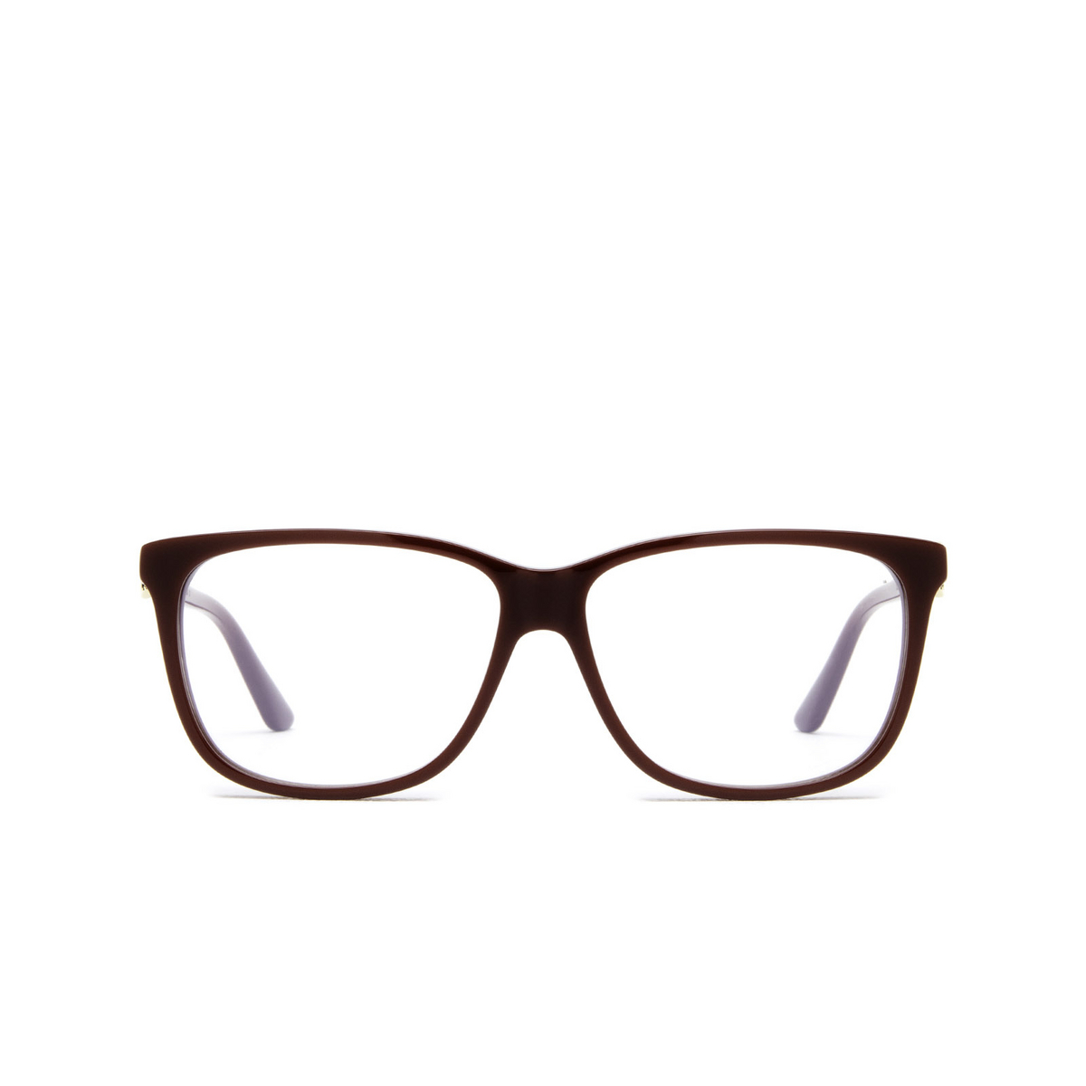 Cartier® Rectangle Eyeglasses: CT0351O color 003 Burgundy - front view