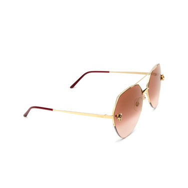 Lunettes de soleil Cartier CT0355S 003 gold - Vue trois quarts