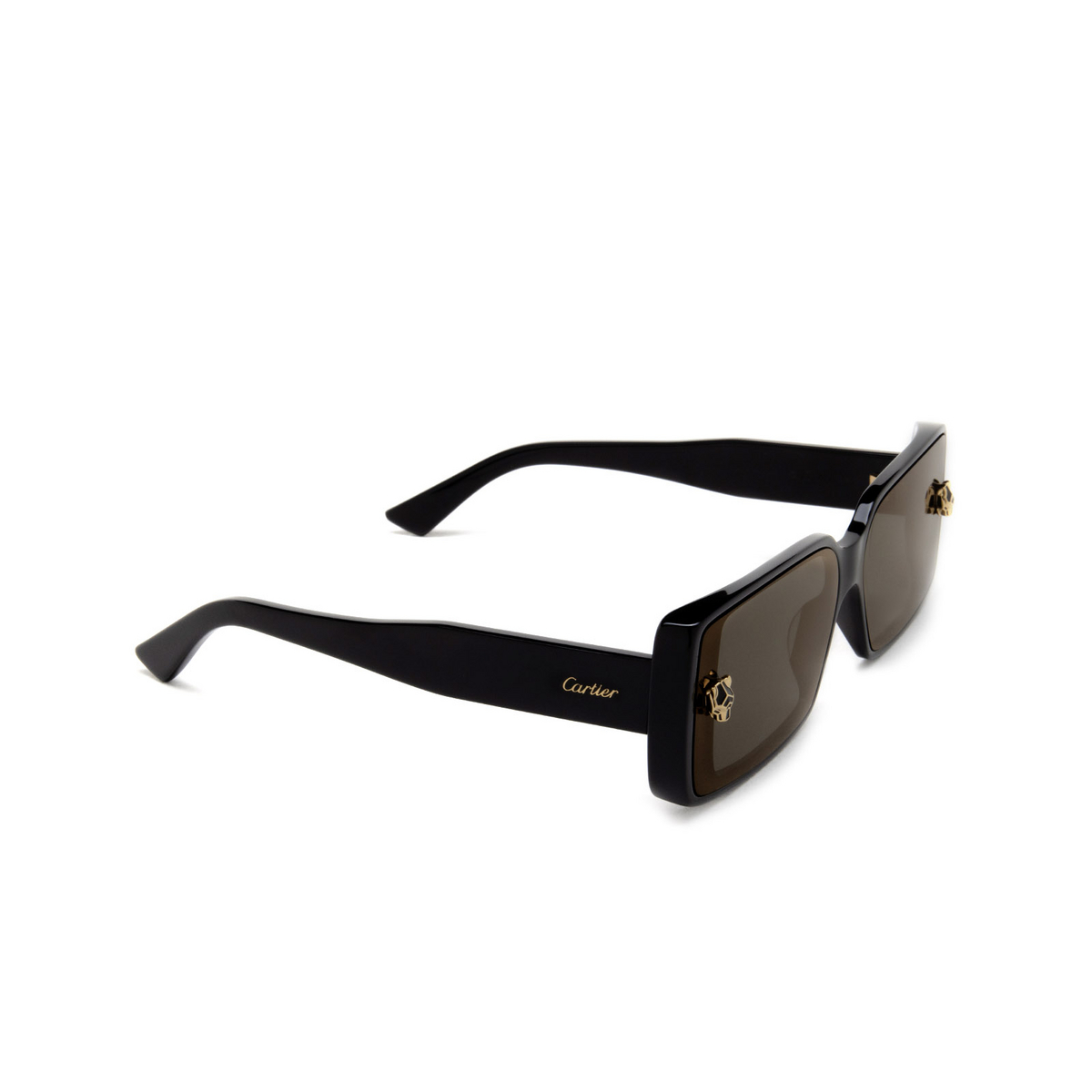 Cartier CT0358S Sunglasses 001 Black - three-quarters view