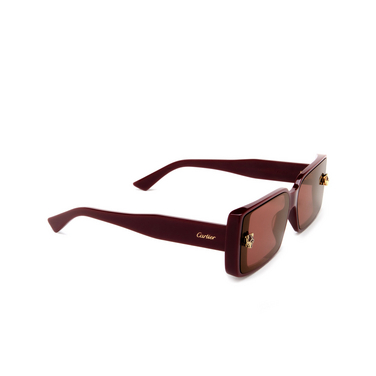 Gafas de sol Cartier CT0358S 004 burgundy - Vista tres cuartos