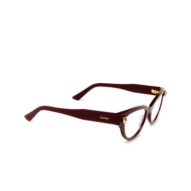 Lunettes de vue Cartier CT0372O 003 burgundy - Vue trois quarts