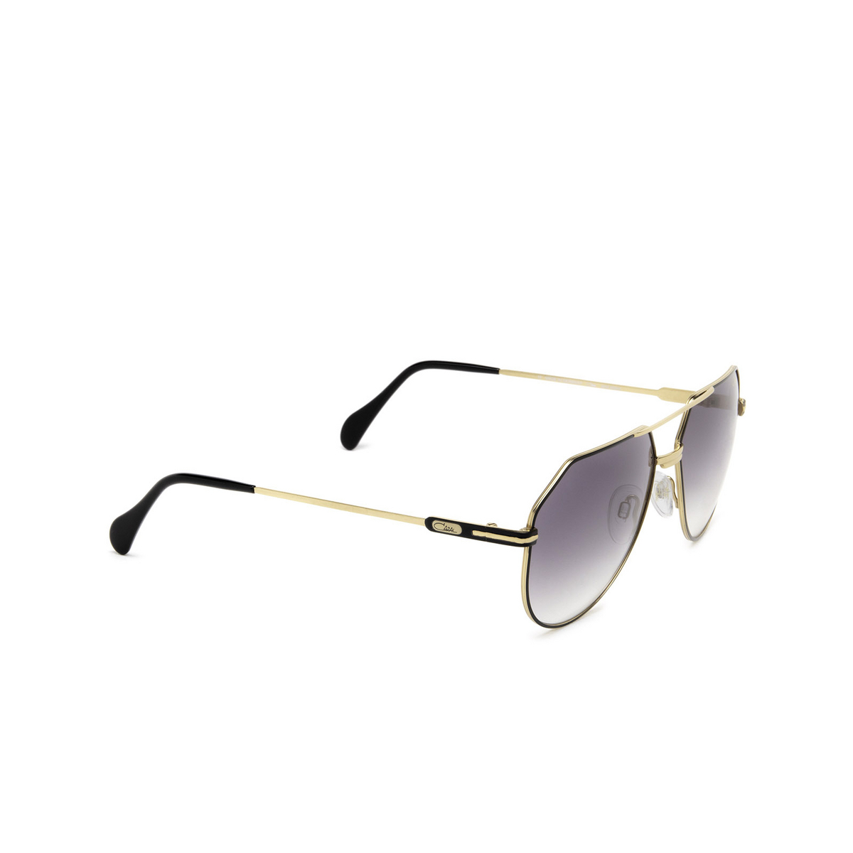 Cazal® Aviator Sunglasses: 724/3 color 002 Black - Gold - three-quarters view