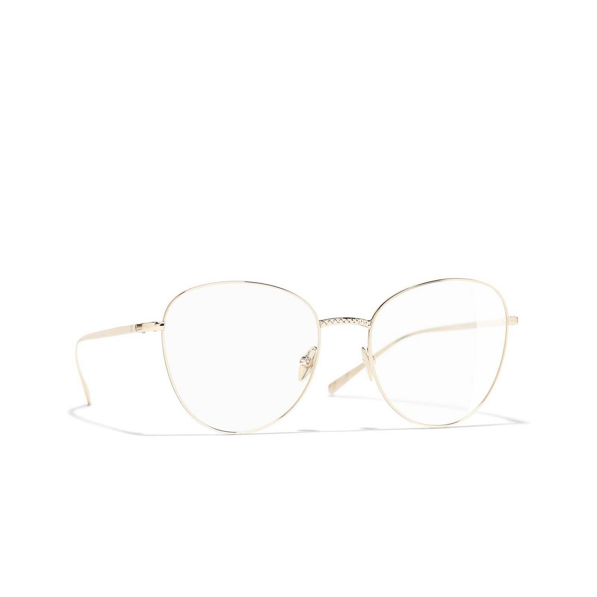 CHANEL round Eyeglasses C395 Gold - three-quarters view