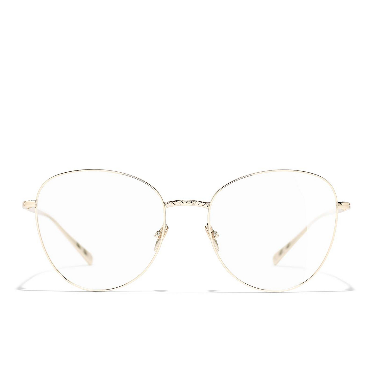 CHANEL round Eyeglasses C395 Gold - front view