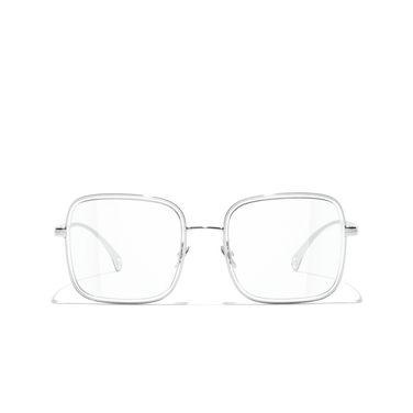 CHANEL square Eyeglasses c124b silver - front view
