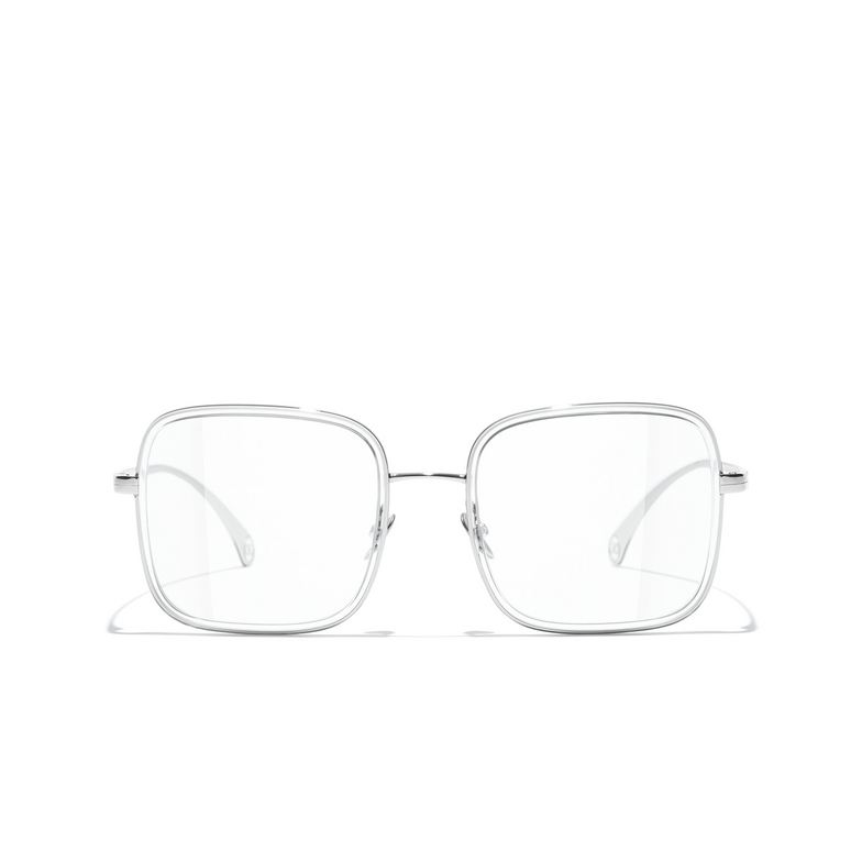 CHANEL square Eyeglasses C124B silver