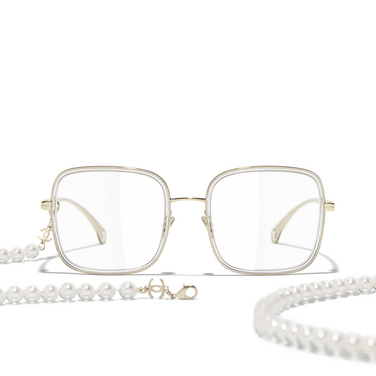 CHANEL square Eyeglasses C395 gold - front view