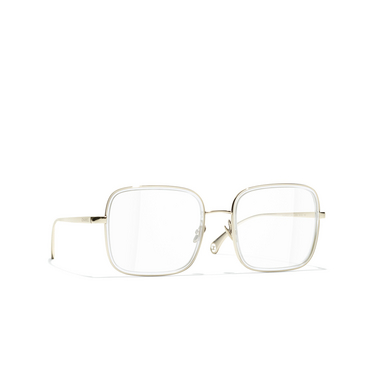 CHANEL square Eyeglasses c395b gold - three-quarters view