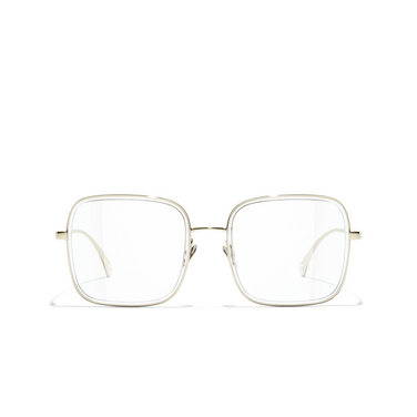CHANEL square Eyeglasses c395b gold - front view