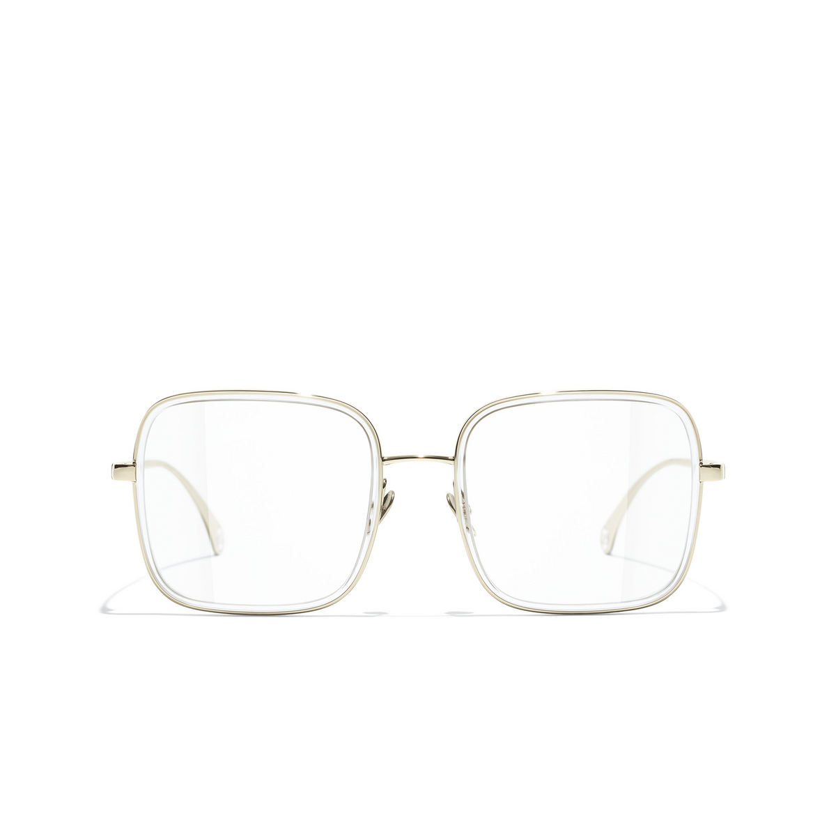 CHANEL square Eyeglasses C395B Gold - front view
