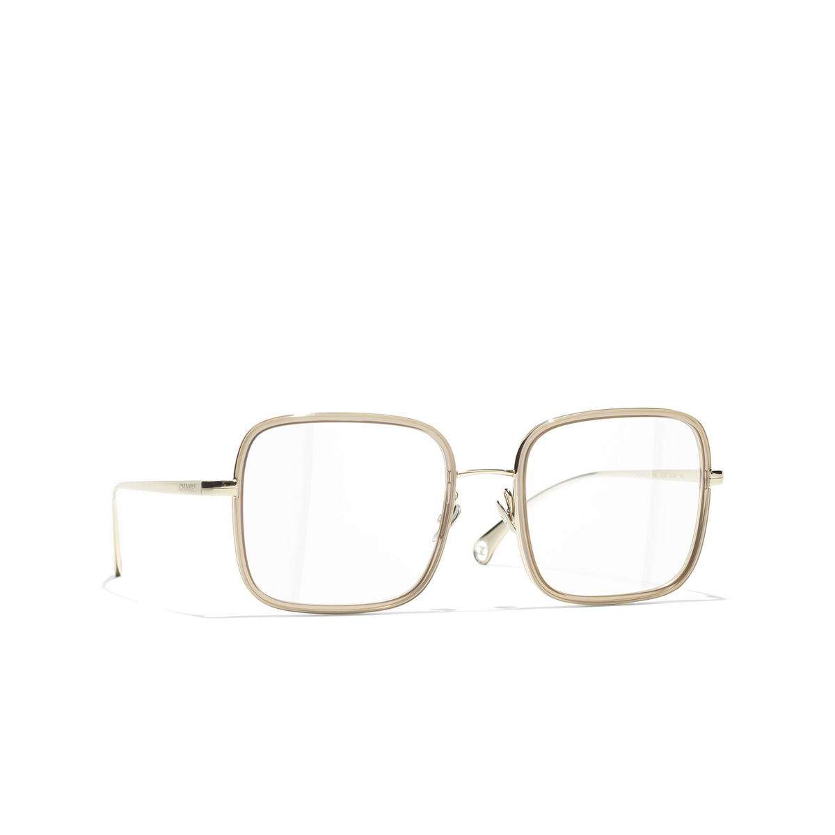 CHANEL square Eyeglasses C429B Gold - three-quarters view