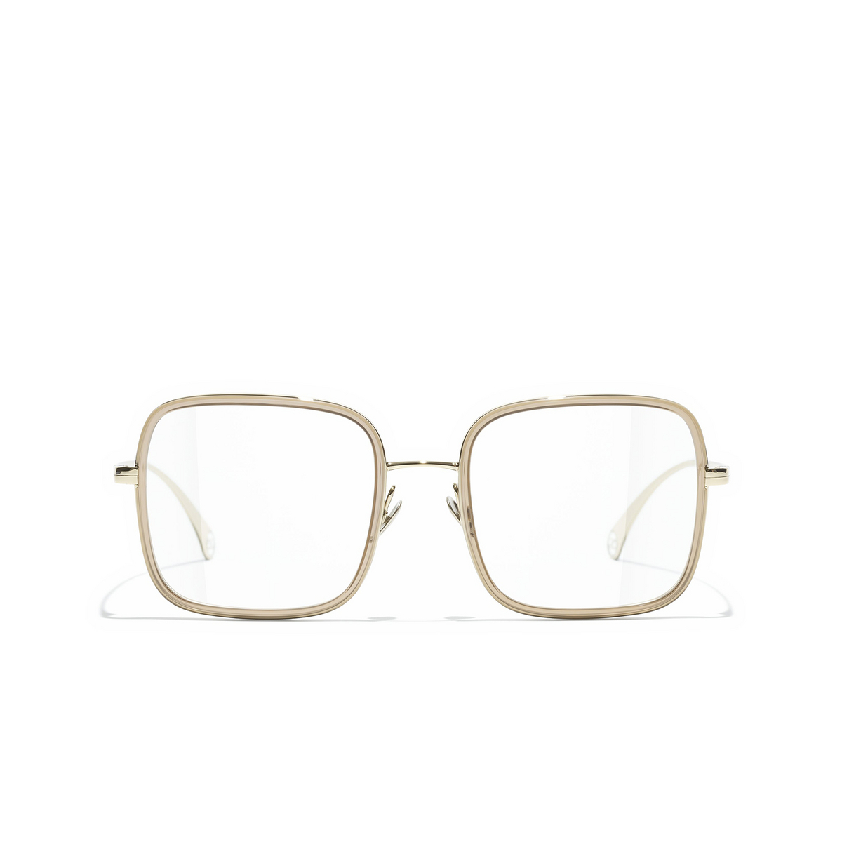 CHANEL square Eyeglasses C429B Gold - front view