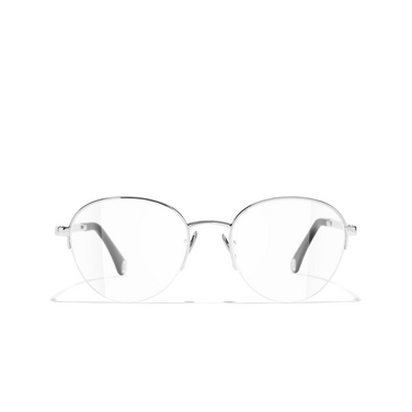 CHANEL round Eyeglasses c124 silver - front view