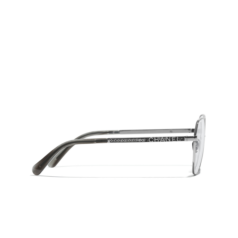 CHANEL round Eyeglasses C108 dark silver
