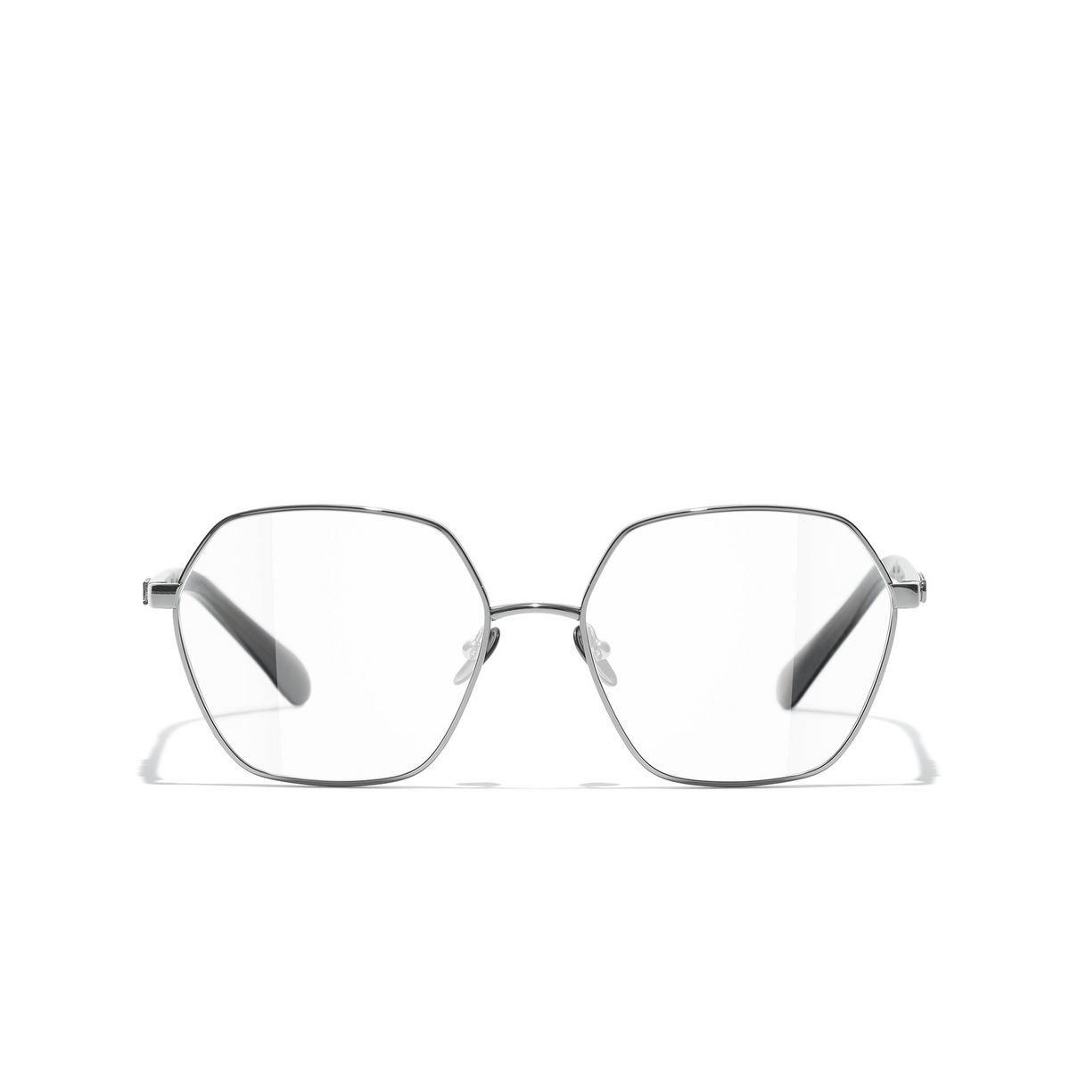 CHANEL square Eyeglasses C108 Dark Silver - front view