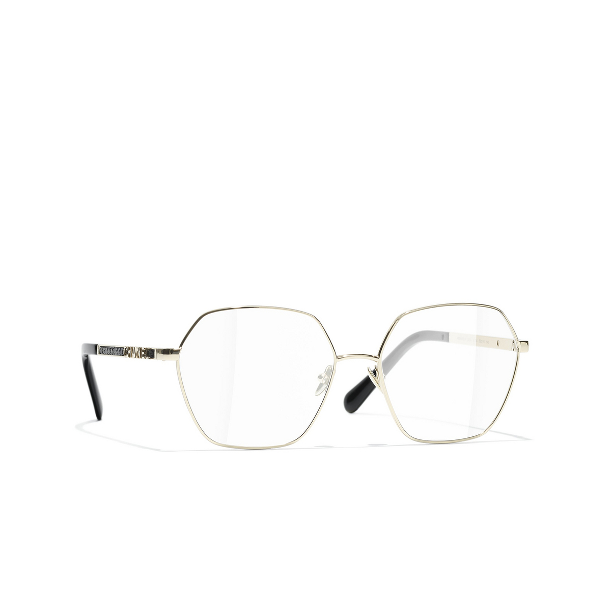 CHANEL round Eyeglasses C134 Gold - three-quarters view