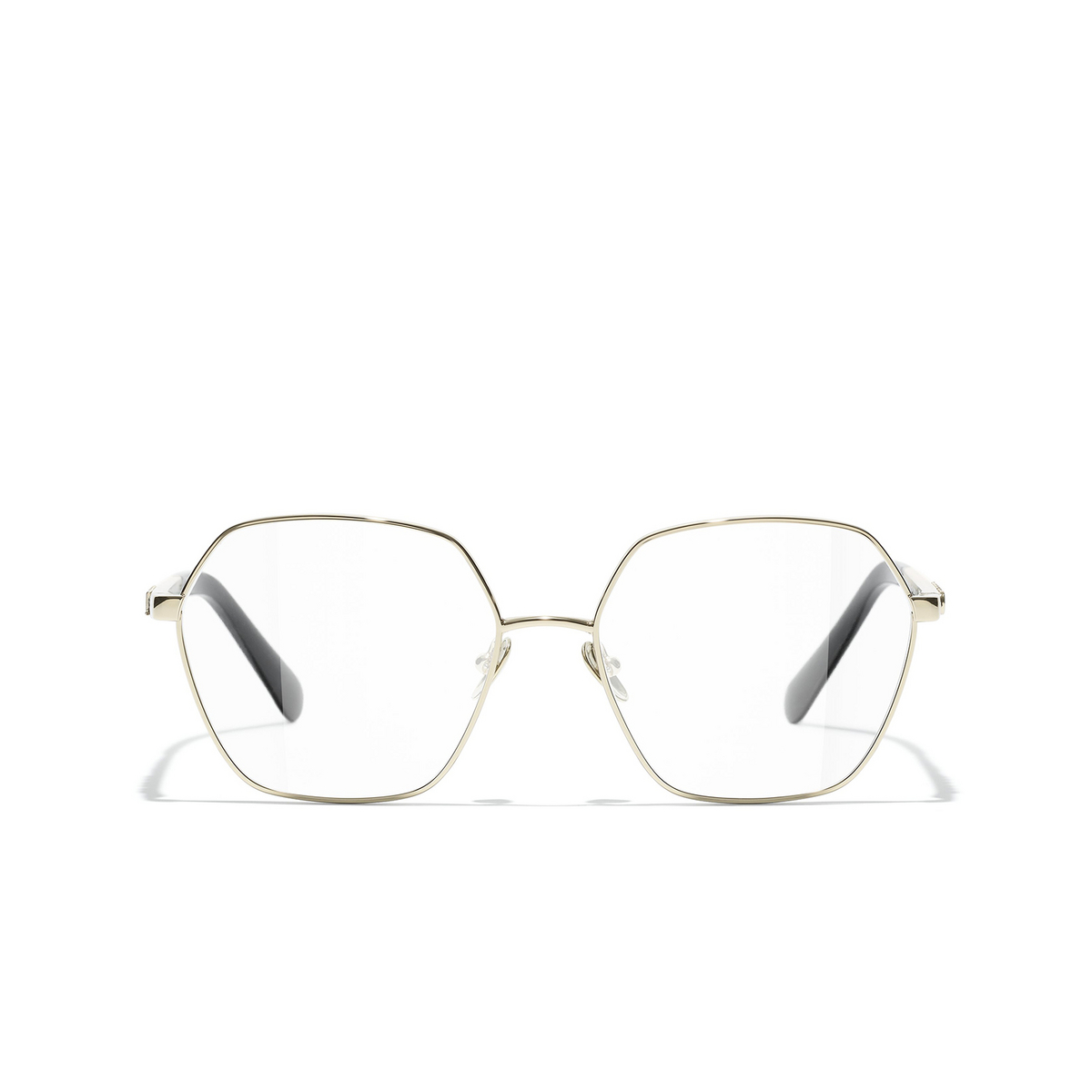 CHANEL round Eyeglasses C134 Gold - front view
