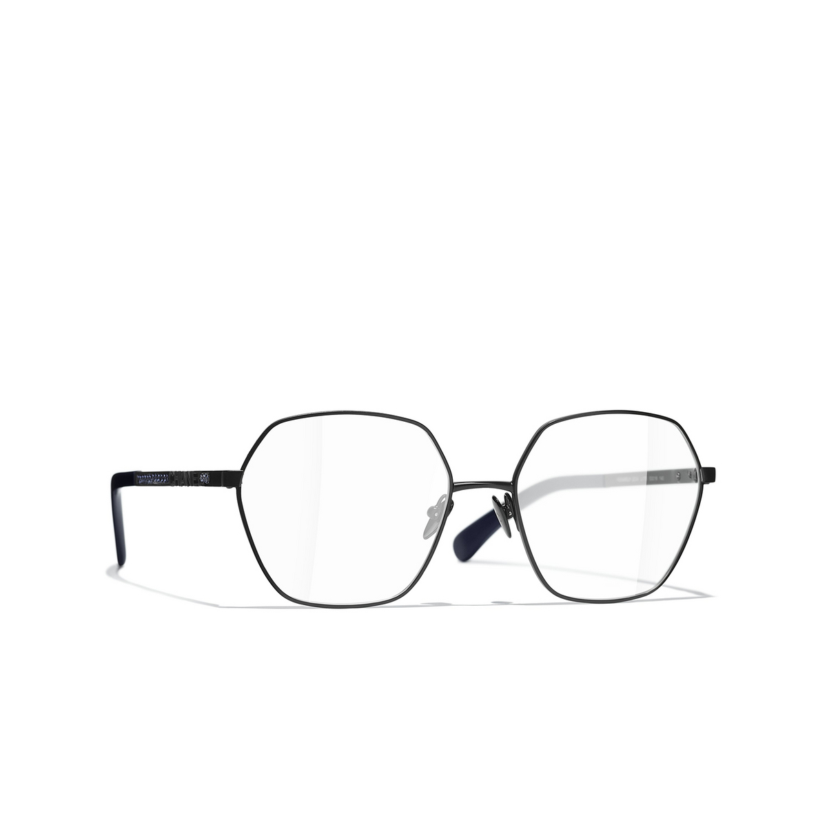 CHANEL round Eyeglasses C170 Black - three-quarters view