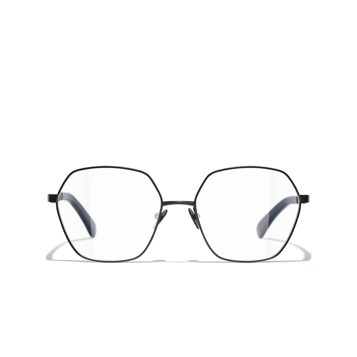 CHANEL round Eyeglasses C170 Black - front view