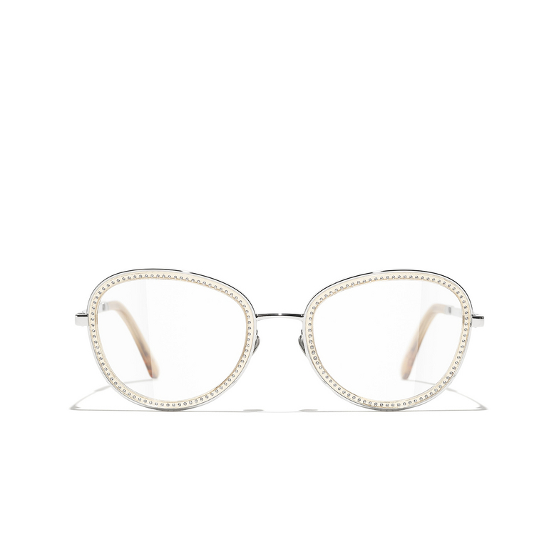 CHANEL pantos Eyeglasses C124 silver