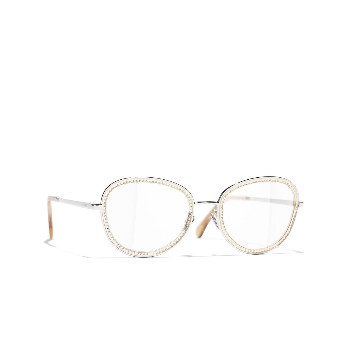 CHANEL pantos Eyeglasses C124 Silver - three-quarters view