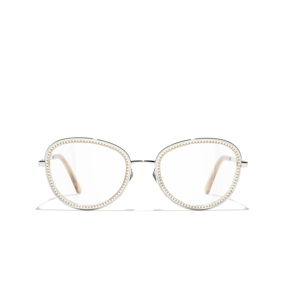 CHANEL pantos Eyeglasses C124 Silver - front view