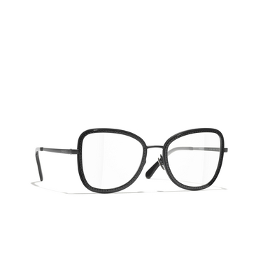 CHANEL square Eyeglasses C101 black - three-quarters view