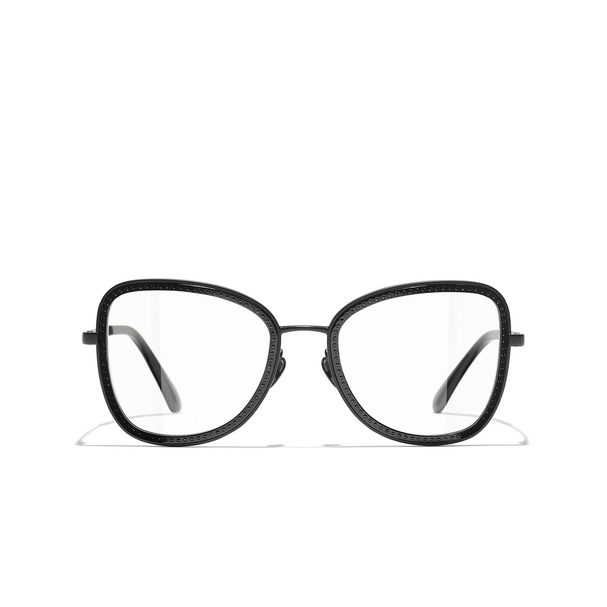 CHANEL square Eyeglasses C101 Black - front view