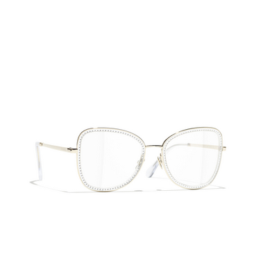 CHANEL square Eyeglasses c269 pale gold