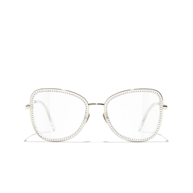 CHANEL square Eyeglasses C269 pale gold - front view