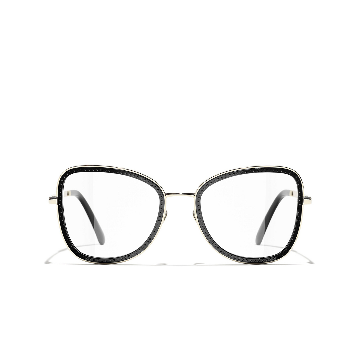 CHANEL square Eyeglasses C395 Gold - front view