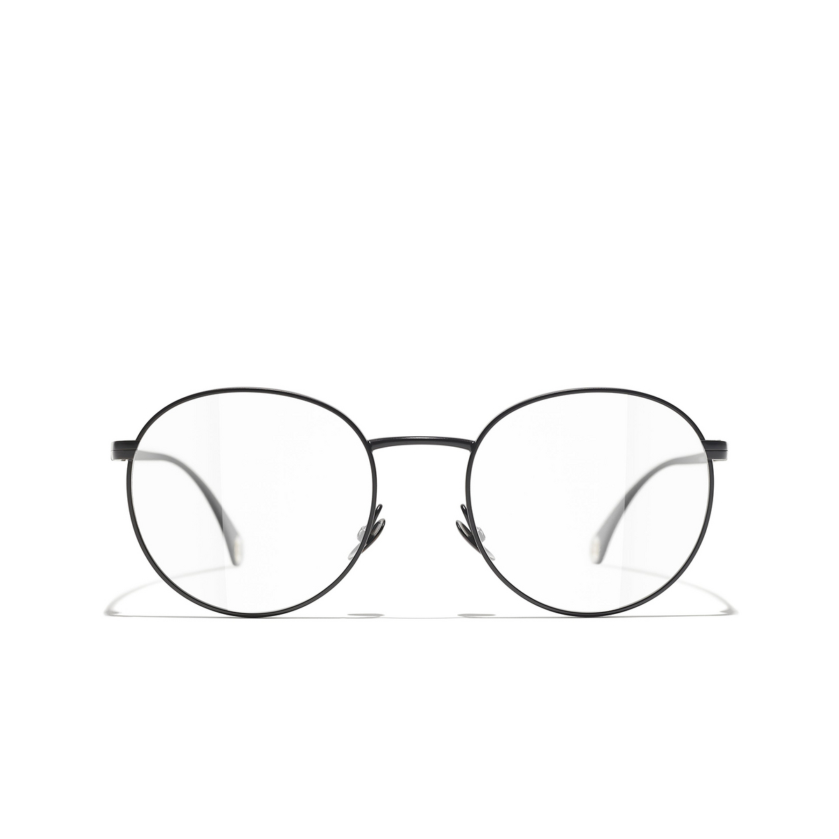 CHANEL oval Eyeglasses C101 Black - front view