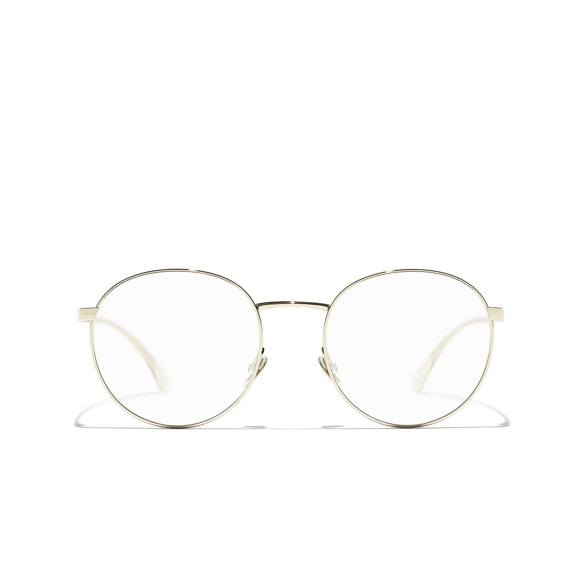 CHANEL oval Eyeglasses C395 Gold - front view