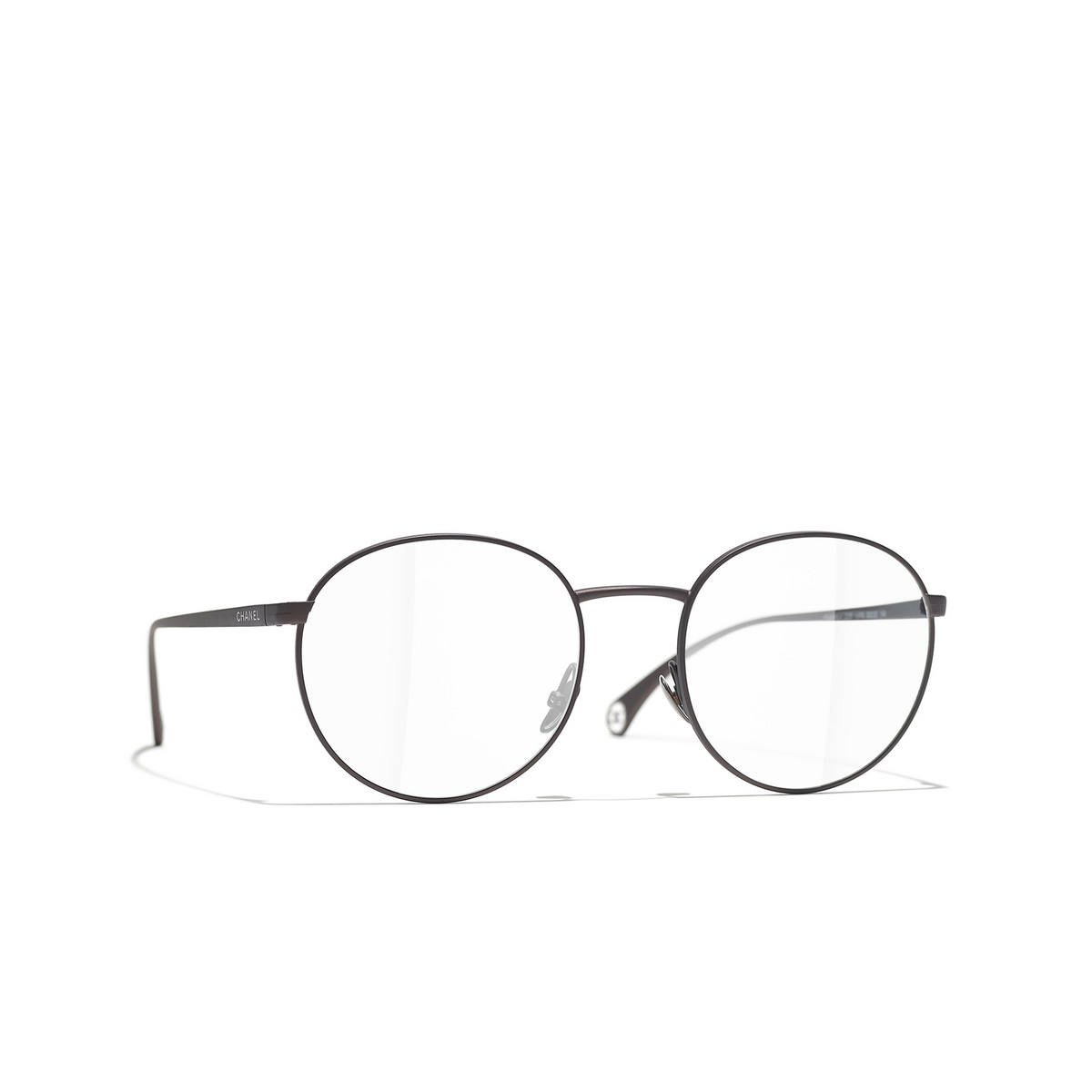 CHANEL oval Eyeglasses C479 Brown - three-quarters view