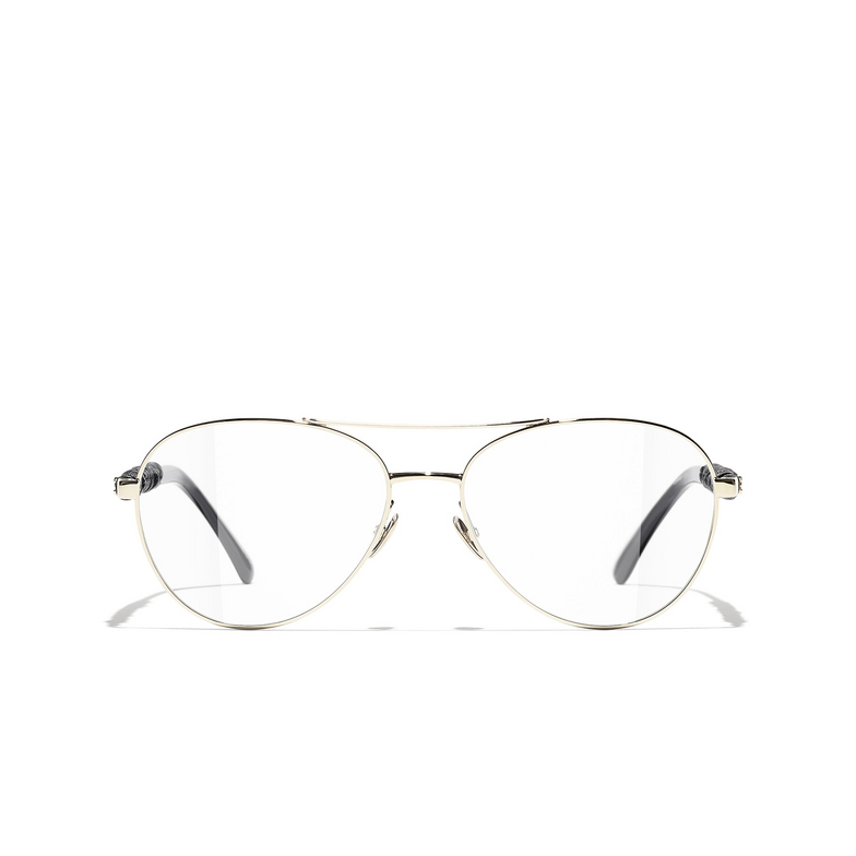 CHANEL pilot Eyeglasses C395 gold & black