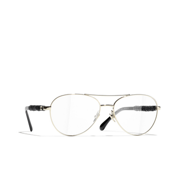 CHANEL pilotenbrille C395 gold & black - Dreiviertelansicht