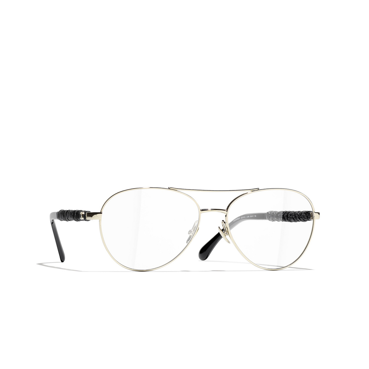 Occhiali modello pilota CHANEL da vista C395 Gold & Black - tre quarti