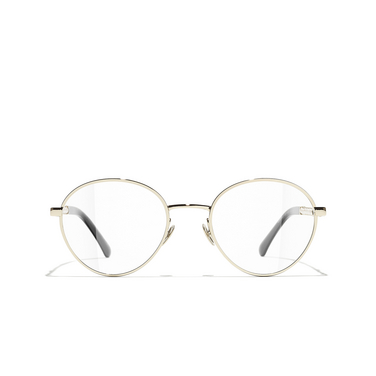 CHANEL round Eyeglasses c395 gold & black - front view