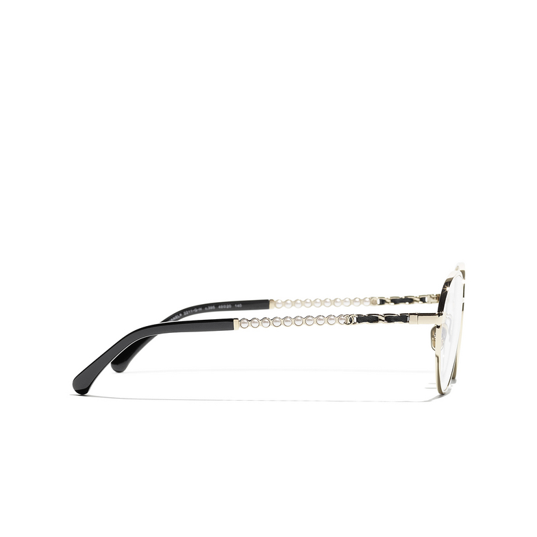 CHANEL round Eyeglasses C395 gold & black