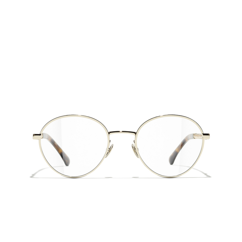 CHANEL round Eyeglasses C422 gold & dark tortoise