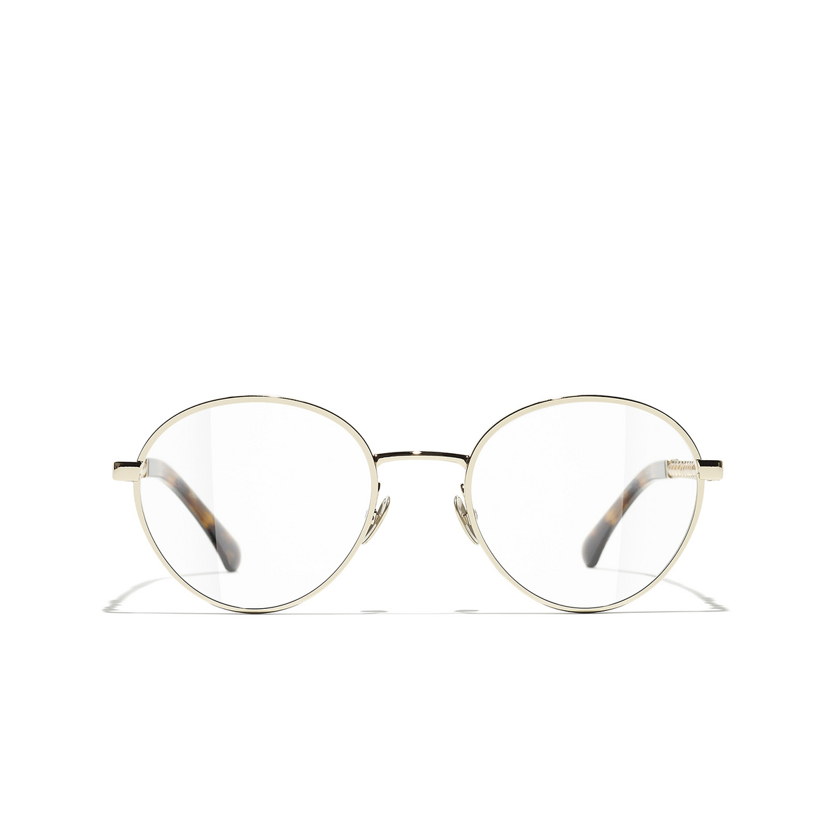 CHANEL round Eyeglasses C422 Gold & Dark Tortoise - front view