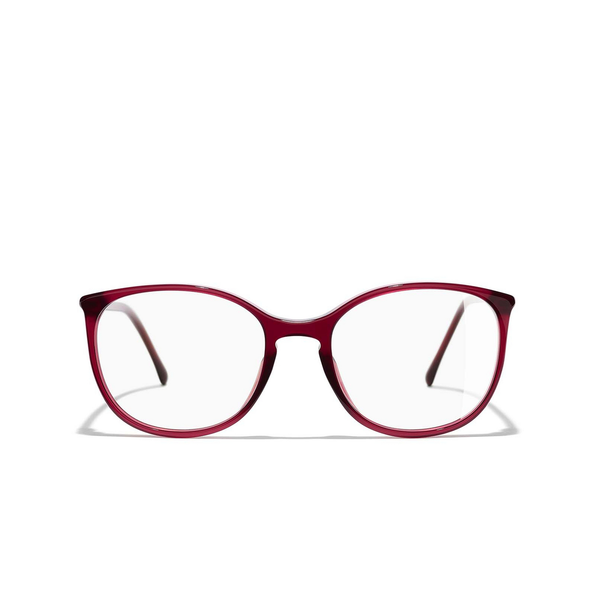 CHANEL round Eyeglasses C539 Red - front view