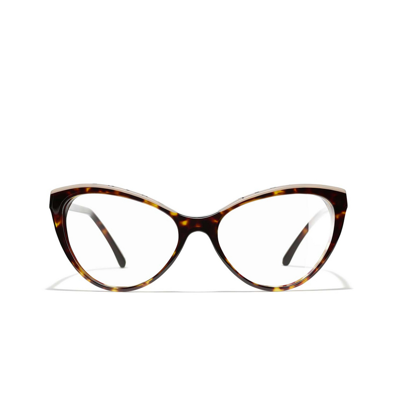 CHANEL cateye Eyeglasses 1682 dark tortoise & beige
