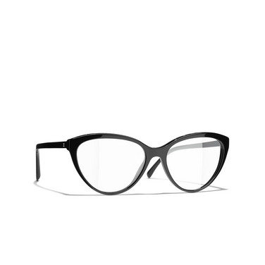 CHANEL cateye Eyeglasses C501 black - three-quarters view