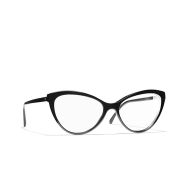 CHANEL cateye Eyeglasses C622 black - three-quarters view