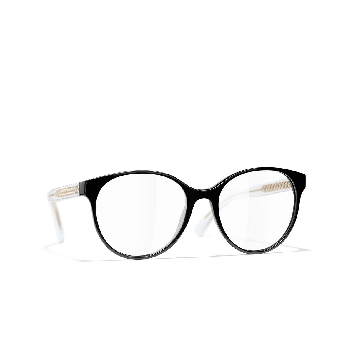 CHANEL pantos Eyeglasses C501 Black - three-quarters view
