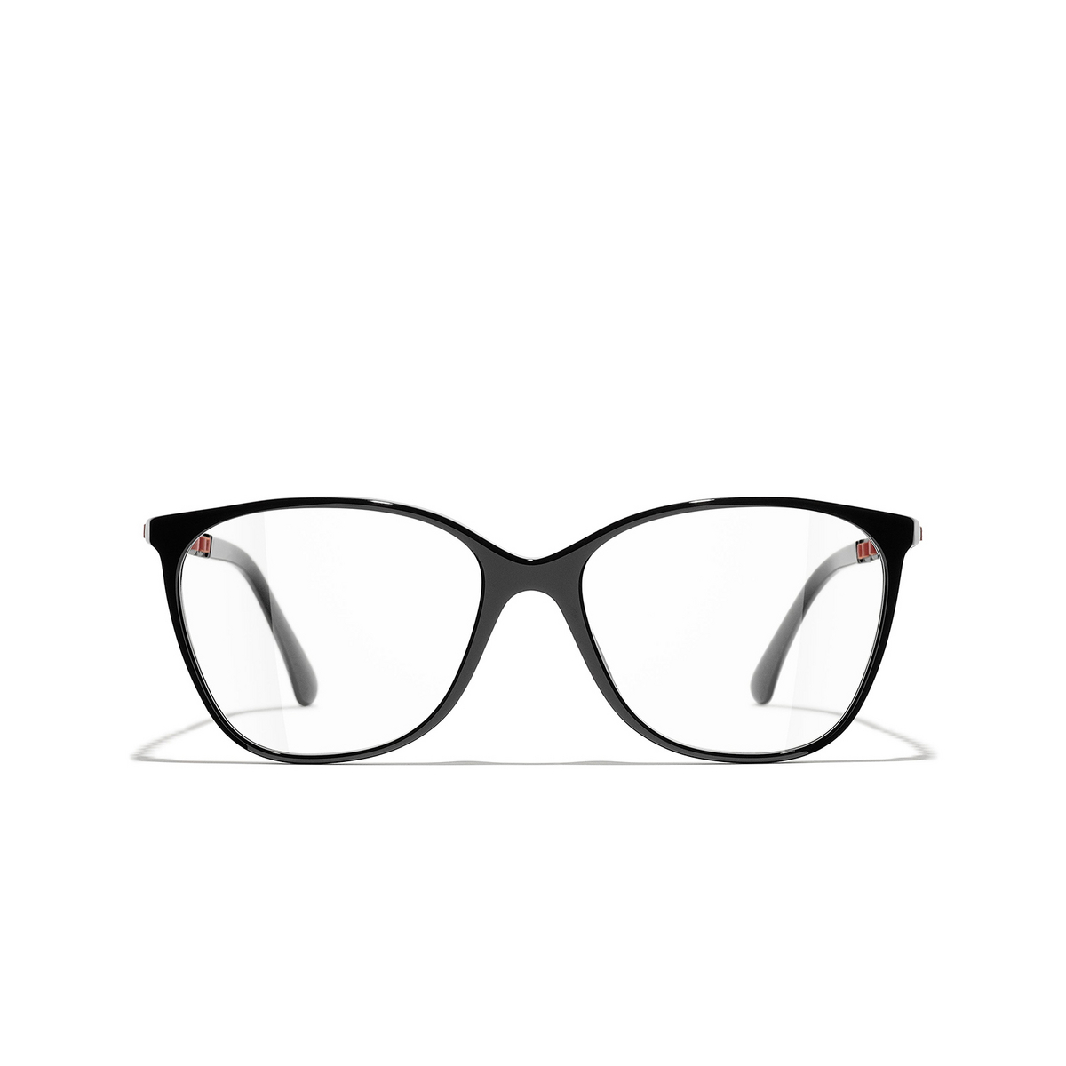 CHANEL square Eyeglasses 1713 Black & Orange  - front view